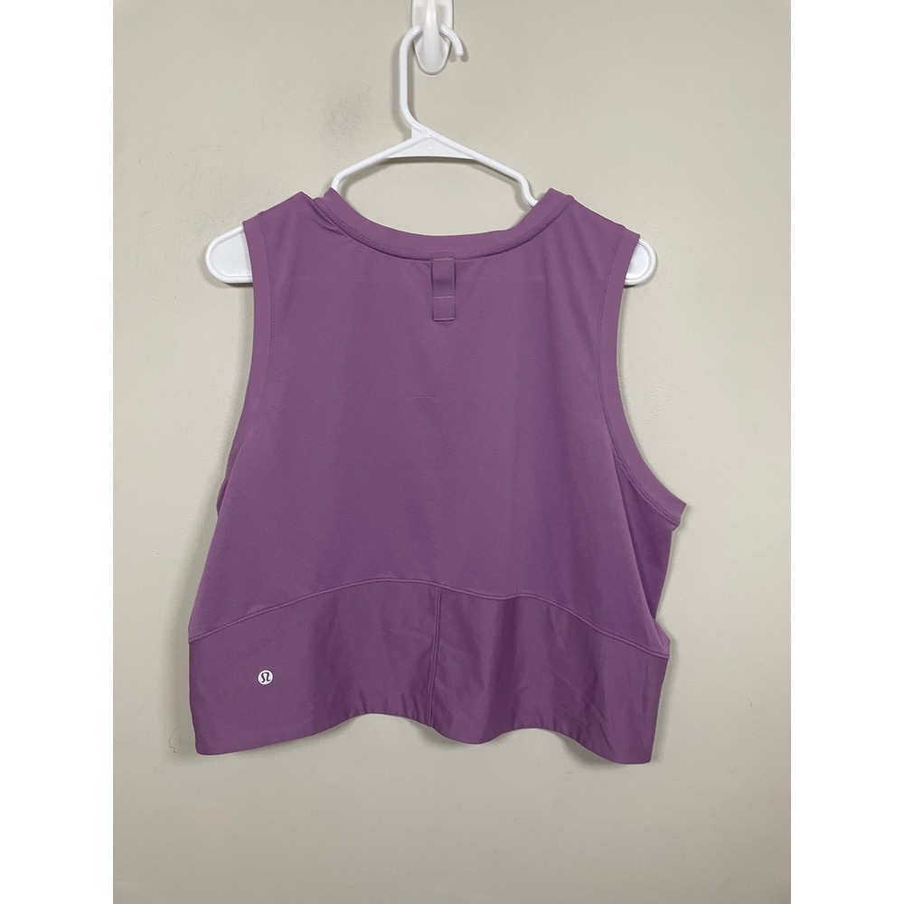 Lululemon Mesh Back Cropped Train Tank Top in Wisteria Purple Athleisure Active - Picture 5 of 8